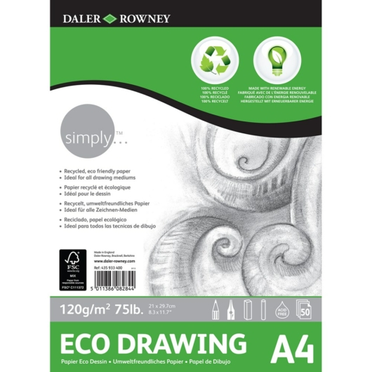 Daler-Rowney SIMPLY Eco Drawing tömb A4 50lap 120g