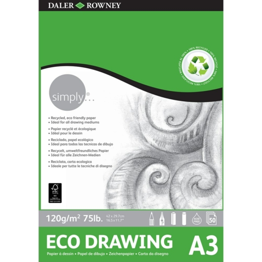 Daler-Rowney SIMPLY Eco Drawing tömb 120g 50lap A3