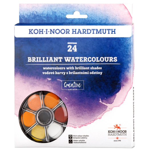KOH-I-NOOR kerek vízfesték 24db  ragyogó szín