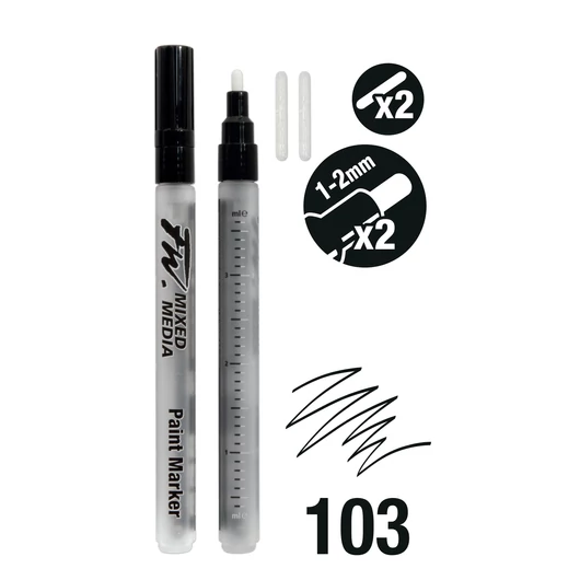 Daler-Rowney FW tölthető filctoll 2xS 1-2mm kerek + 2 póthegy