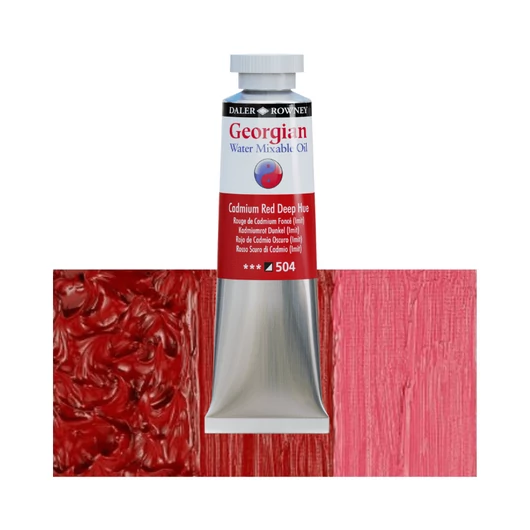 Daler-Rowney GEORGIAN WATER MIXABLE OIL vizes olajfesték 504 kadmium sötét vörös imit 37ml