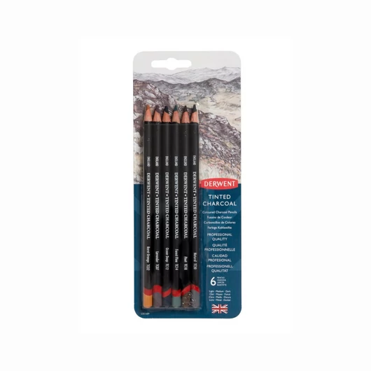 Derwent TINTED CHARCOAL színezett szénceruza készlet bliszteres 6db-os