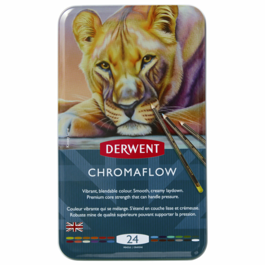 Derwent CHROMAFLOW színes ceruza készlet fémdobozban 24 szín