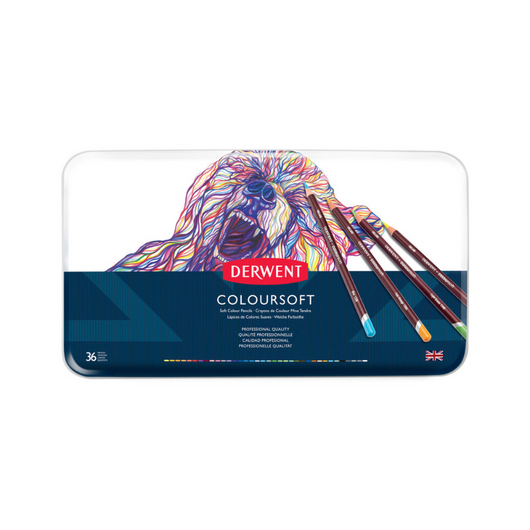 Derwent COLOURSOFT színes ceruza készlet fémdobozban 36 szín