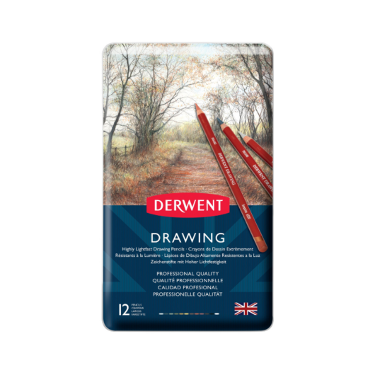 Derwent DRAWING színes ceruza készlet fémdobozban 12 szín
