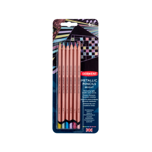 Derwent METALLIC színes metálfényű ceruza készlet 6 szín