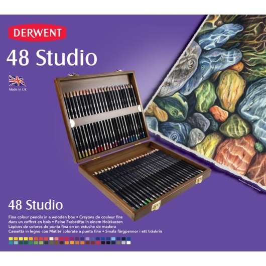 Derwent STUDIO színes ceruza készlet fadobozban 48 szín