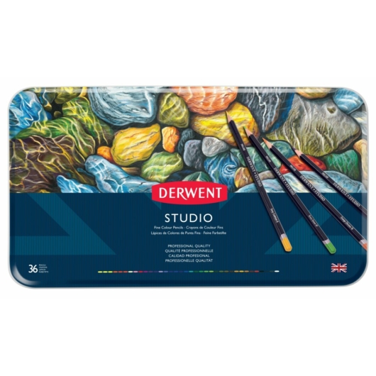 Derwent STUDIO színes ceruza készlet fémdobozban 36 szín