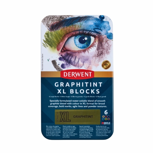 Derwent XL GRAPHITINT vízzel elmosható grafittömb készlet 6 szín