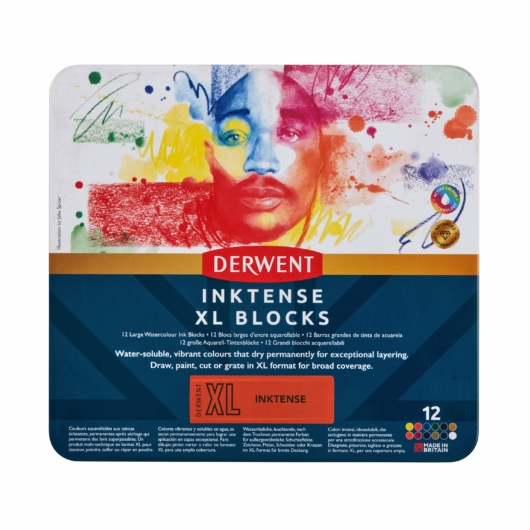 Derwent XL INKTENSE vízzel elmosható tintakréta készlet 12 szín