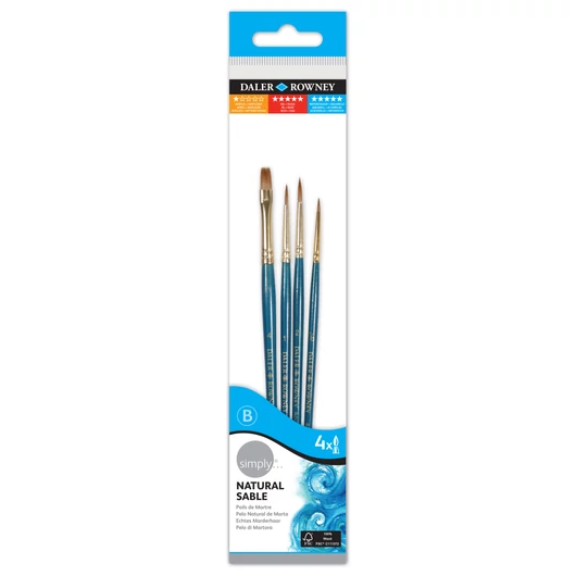 Daler-Rowney SIMPLY coboly ecsetkészlet rövidnyelű 4db