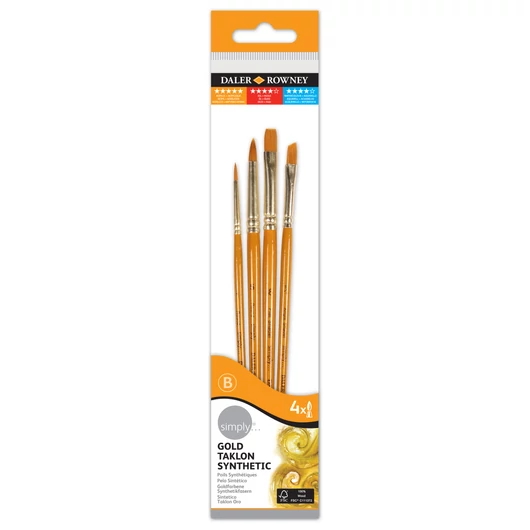 Daler-Rowney SIMPLY szintetikus ecsetkészlet rövidnyelű 4db #1