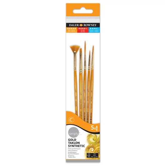 Daler-Rowney SIMPLY szintetikus ecsetkészlet rövidnyelű 5db #1