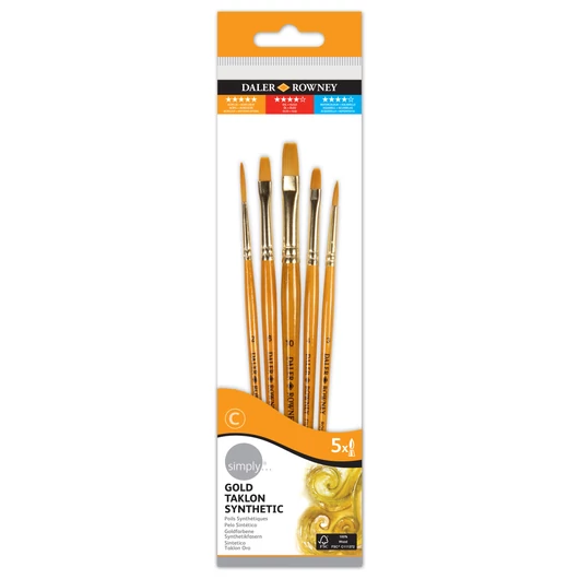 Daler-Rowney SIMPLY szintetikus ecsetkészlet rövidnyelű 5db #2