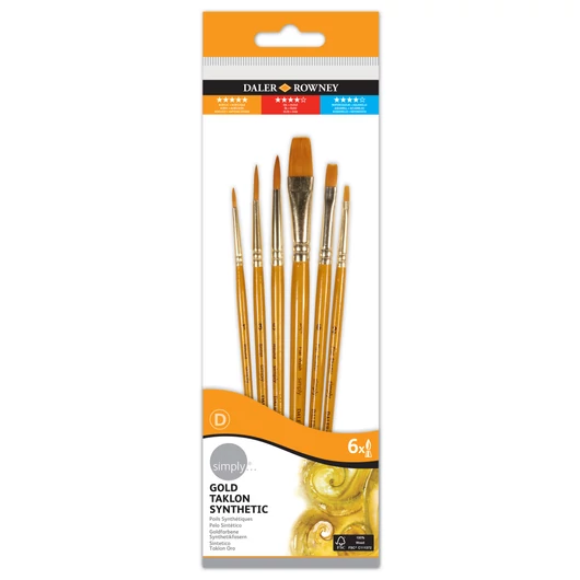 Daler-Rowney SIMPLY szintetikus ecsetkészlet rövidnyelű 6db #1