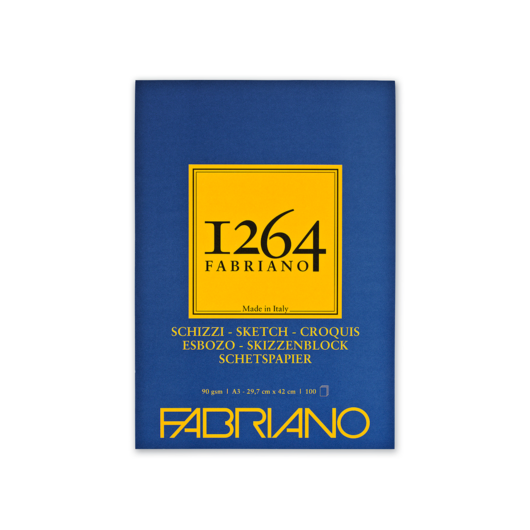 Fabriano 1264 Sketch tömb A4 100lap 90g, 1 oldalán ragasztott