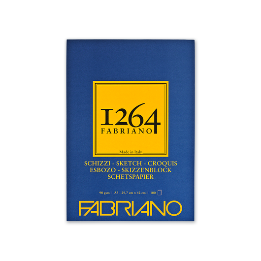 Fabriano 1264 Sketch tömb A3 100lap 90g, 1 oldalán ragasztott