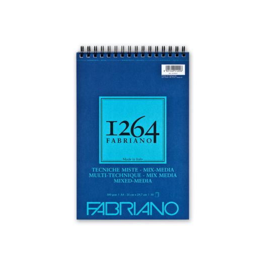 Fabriano 1264 MIX-MEDIA tömb A4 30lap 300g felül spirálos