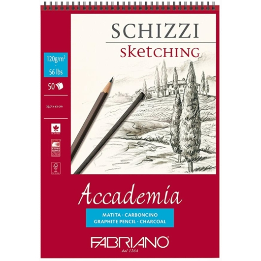 Fabriano ACCADEMIA Sketching tömb A2 50lap 120g álló, felül spirálos