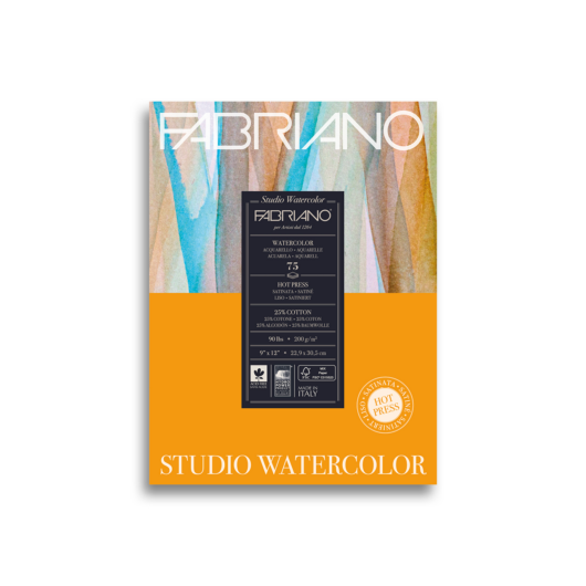 Fabriano STUDIO WATERCOLOUR tömb 22,9*30,5cm 20lap 200g, 1 oldalán ragasztott