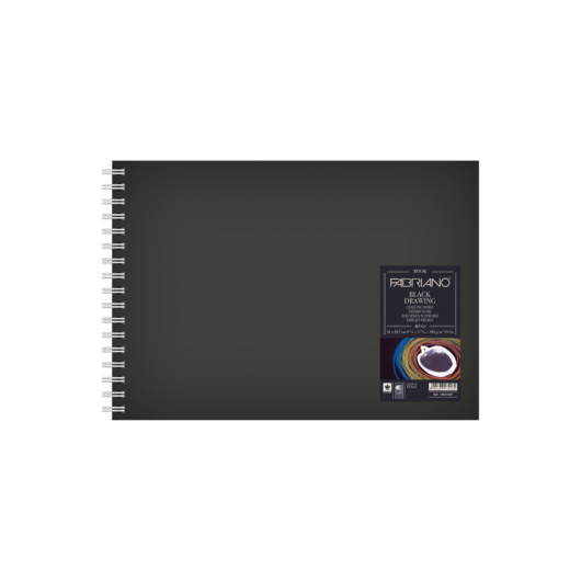 Fabriano Black Drawing BOOK tömb A5 fekete 40lap 190g fekvő, spirálos