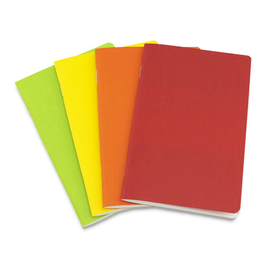 Fabriano ECOQUA sima füzetek 4db 9*14cm 32lap (zöld, piros, narancs, sárga) 85g