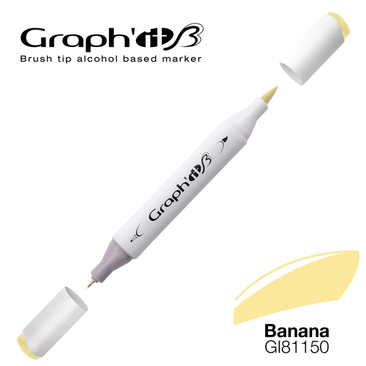 GRAPH'IT B kétvégű (ecset/tű) alkoholos filctoll banán/1150