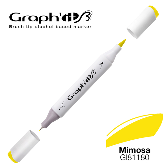 GRAPH'IT B kétvégű (ecset/tű) alkoholos filctoll mimóza/1180