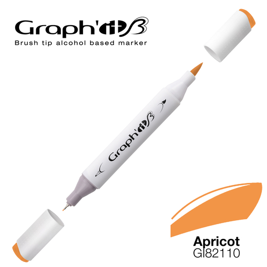 GRAPH'IT B kétvégű (ecset/tű) alkoholos filctoll sárgabarack/2110