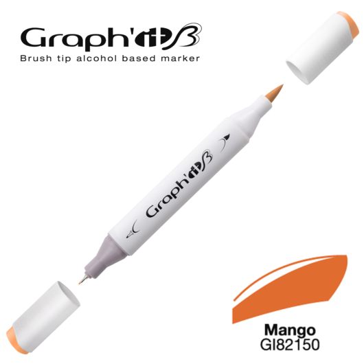 GRAPH'IT B kétvégű (ecset/tű) alkoholos filctoll 2150 mangó