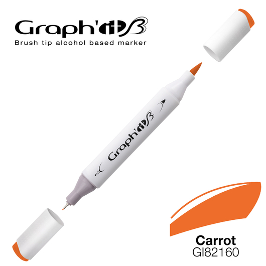 GRAPH'IT B kétvégű (ecset/tű) alkoholos filctoll sárgarépa/2160