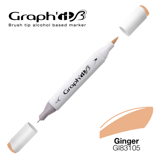 GRAPH'IT B kétvégű (ecset/tű) alkoholos filctoll gyömbér/3105