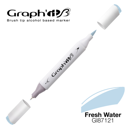 GRAPH'IT B kétvégű (ecset/tű) alkoholos filctoll friss víz/7121