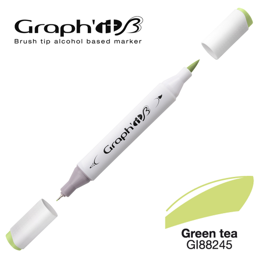 GRAPH'IT B kétvégű (ecset/tű) alkoholos filctoll 8245 zöldtea