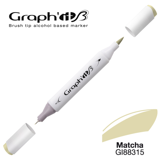 GRAPH'IT B kétvégű (ecset/tű) alkoholos filctoll 8315 matcha