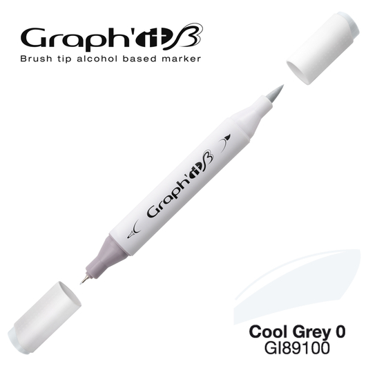GRAPH'IT B kétvégű (ecset/tű) alkoholos filctoll 9100 hideg szürke 0