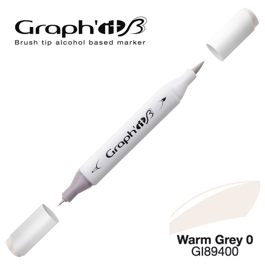 GRAPH'IT B kétvégű (ecset/tű) alkoholos filctoll 9400 meleg szürke 0