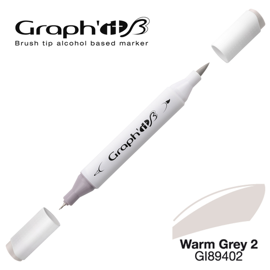 GRAPH'IT B kétvégű (ecset/tű) alkoholos filctoll 9402 meleg szürke 2