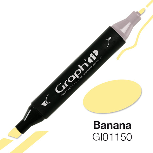 GRAPH'IT kétvégű (vágott/normál) alkoholos filctoll 1150 banán