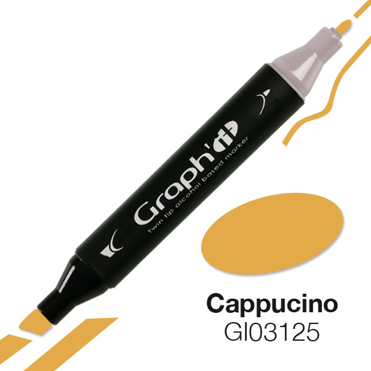 GRAPH'IT kétvégű (vágott/normál) alkoholos filctoll 3125 cappuccino