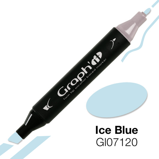 GRAPH'IT kétvégű (vágott/normál) alkoholos filctoll 7120 jégkék