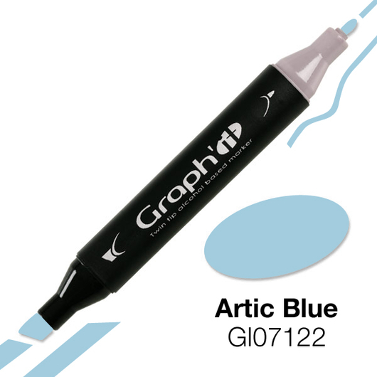 GRAPH'IT kétvégű (vágott/normál) alkoholos filctoll 7122 sarki kék