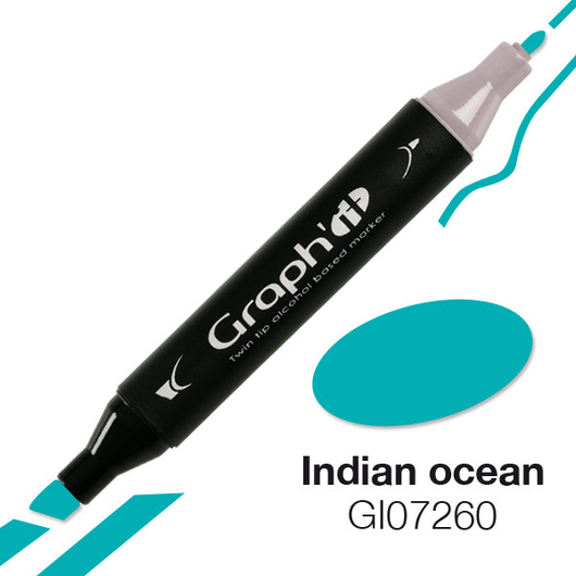 GRAPH'IT kétvégű (vágott/normál) alkoholos filctoll 7260 Indiai óceán