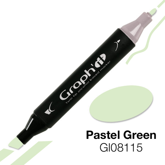 GRAPH'IT kétvégű (vágott/normál) alkoholos filctoll 8115 pasztell zöld