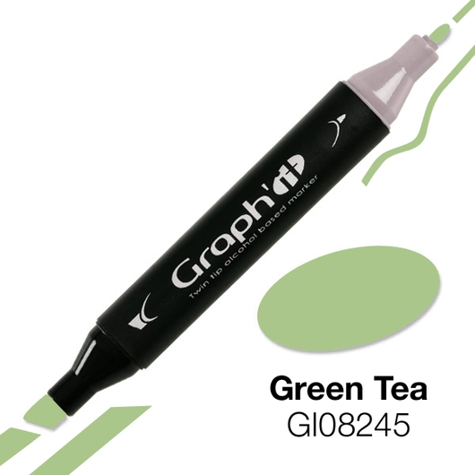 GRAPH'IT kétvégű (vágott/normál) alkoholos filctoll 8245 zöldtea
