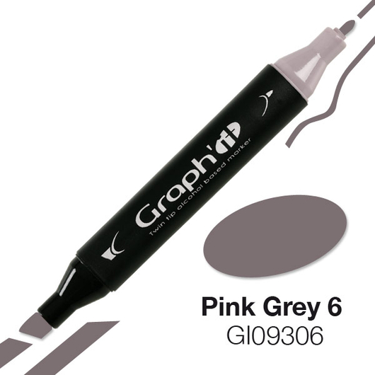 GRAPH'IT kétvégű (vágott/normál) alkoholos filctoll 9306 pink szürke 6