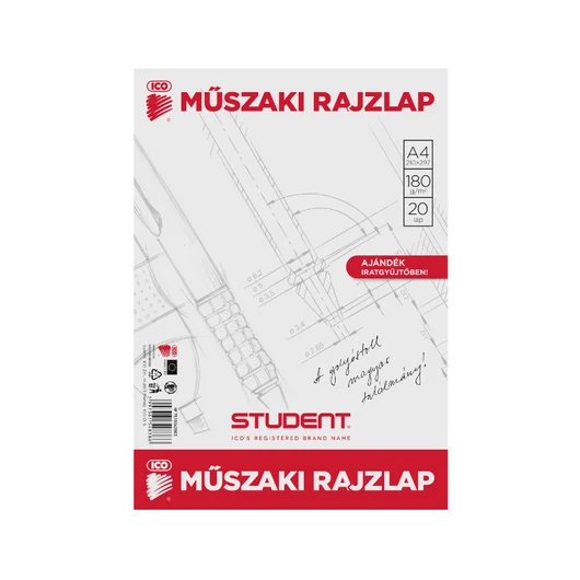 ICO Student A3 műszaki rajzlap 20lap 180g