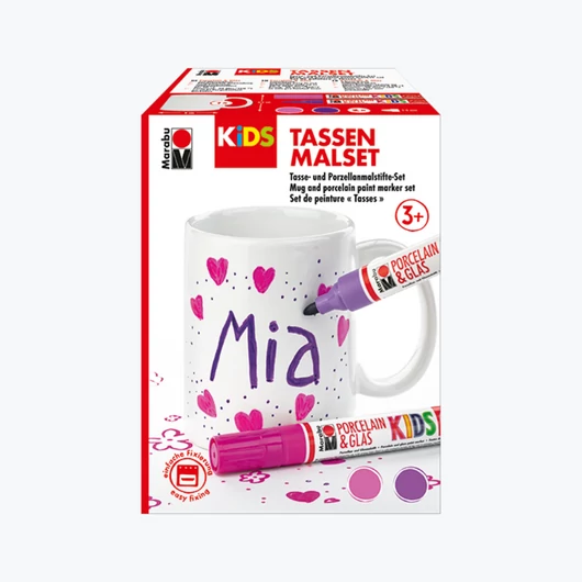 Marabu KIDS PORCELAIN & GLAS porcelán és üveg filctoll készlet "Mia" bögrekészlet