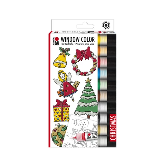 Marabu WINDOW COLOR (Fun&Fancy) üvegmatrica festék készlet karácsony/christmas 10*25ml