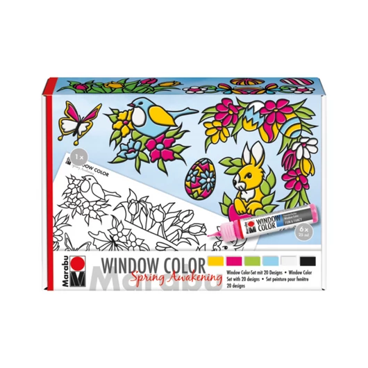 Marabu WINDOW COLOR (Fun&Fancy) üvegmatrica festék készlet tavasz/spring 6*25ml